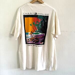 VTG‎ Softee Chart House Haleiwa Hawaii T-Shirt Single Stitch Size XL White